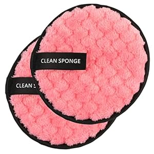 Sloane 2 Pcs Reusable Multi-functional Makeup Removal Facial Cleansing Pads (Multicolor)