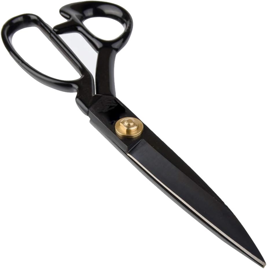 LNKA Sewing Scissors For Fabric Black Professional Heavy Duty Tailor Scissor Industrial Strength High Carbon Steel Shears for Leather Paper Sewing Craft Artists Students Dressmakers (12 Inch)