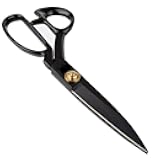 LNKA Sewing Scissors for Fabric Black - Professional Heavy Duty Industrial Strength High Carbon Steel Shears for Leather Paper Sewing Craft Home Office Artists Students Tailors Dressmakers (11 Inch)