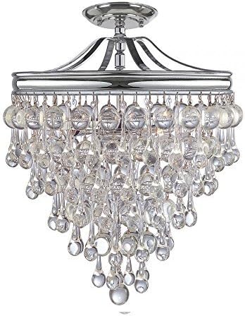 Crystorama 130-CH_CEILING Calypso 3 Light Semi-Flush in Polished Chrome Finish by Crystorama