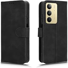 HAOYE Leather Folio Cover per Realme C75 4G, Premium Pelle PU Portafoglio Flip Case Custodia con [Slot per Scheda] [Funzione di Supporto]. Nero