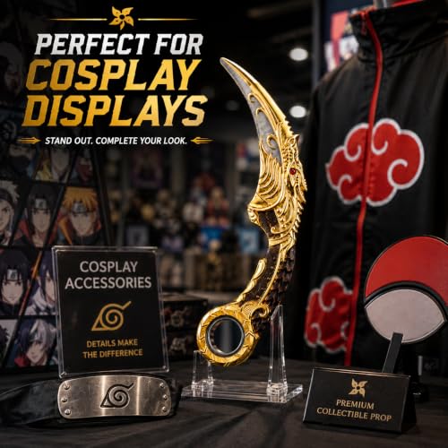 Image of Salvus APP SOLUTIONS Anime Inspired Karambit Toy Knife | Decorative Cosplay Collectible Display Prop with Finger Ring Handle | 1 Pc (Golden)