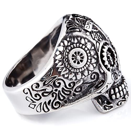 Image of Genuine Stainless Steel Ring Jewelry for Men Fashion Punk Biker Skull Rings