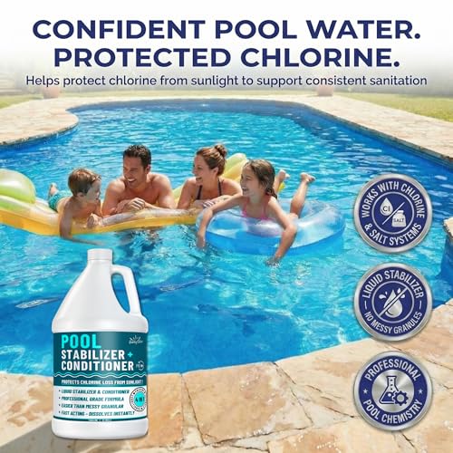 BubbyShine, Pool Stabilizer - Cyanuric Acid Pool Stabilizer, Liquid Chlorine Stabilizer for Pool Chemicals, Swimming Pool Conditioner Stabilizer, for Salt Pool & Chlorine, 1 Gallon by BubbyShine - Image 6