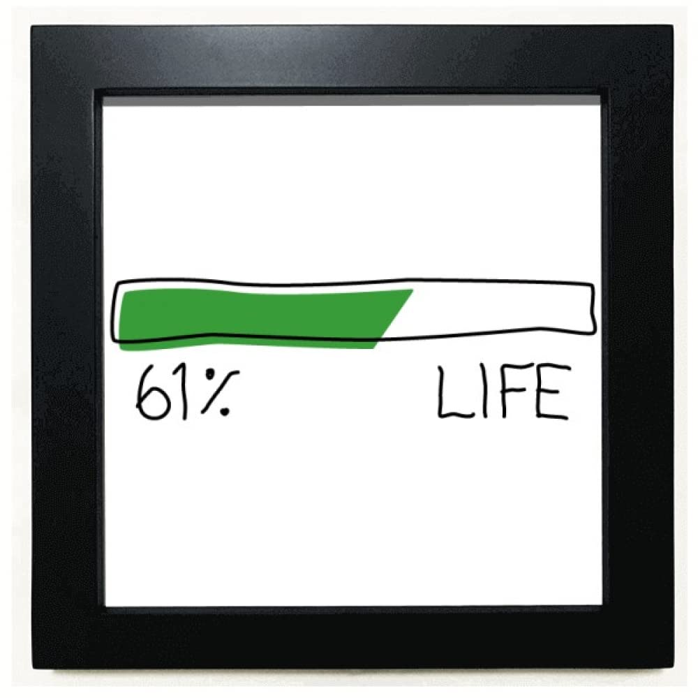 no/noLife Energy Progress Bar 61 Percent Middle Aged Black Square Frame Picture Wall Tabletop