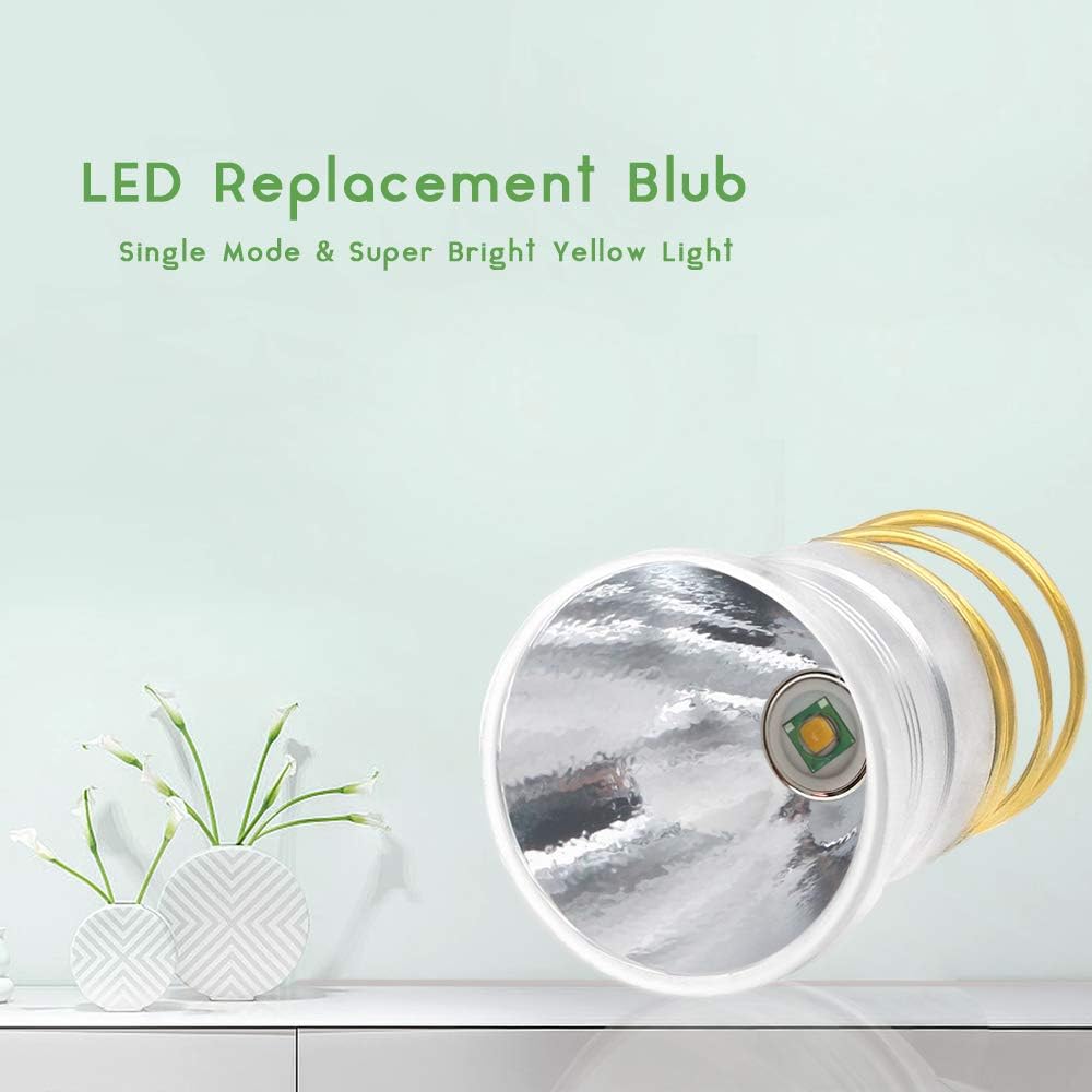 Super Bright Yellow Light Led Replacement Bulb Single Mode P60 LED Drop-in Module Design for Surefire Hugsby C2 G2 Z2 6P 9P G3 S3 D2 Ultrafire 501B 502B and Other Hunting Flashlights