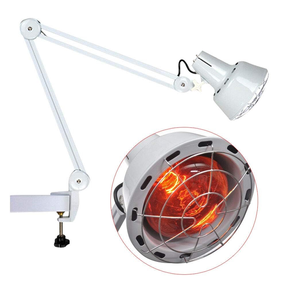Lámpara de luz roja de 275 W, lámpara de infrarrojos, lámpara de masaje, luz roja, lámpara de hipertermia, con clip para el alivio del dolor en el cuidado de la piel