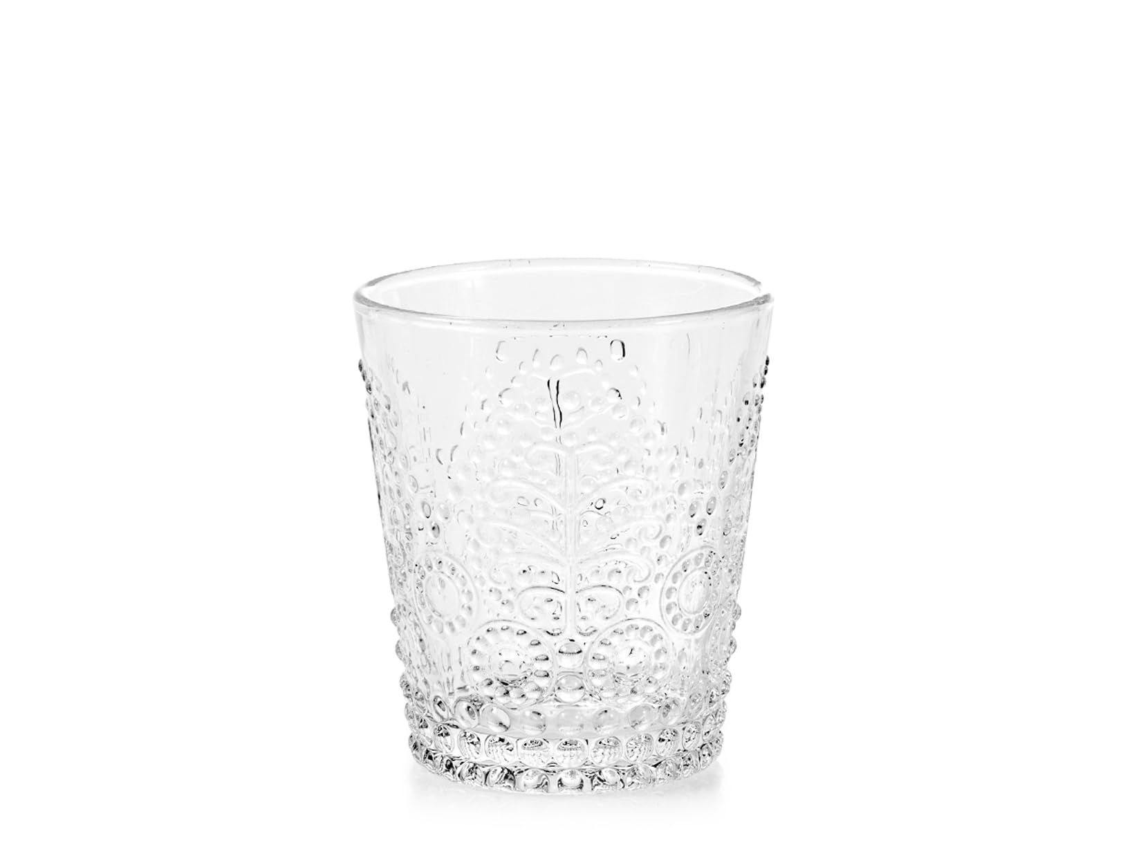 H&H Set 6 Bicchieri Garden in Vetro Lavorato Trasparente 35 cl – Eleganti, Resistenti e Lavabili in Lavastoviglie