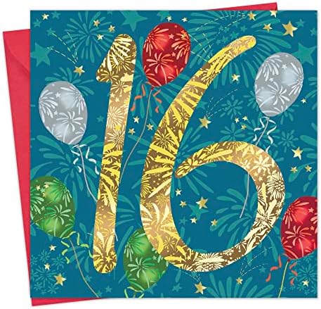 MAGJUCHE Silver 16th Birthday Card - Laser Cut Glitter Card For Sweet Sixteen