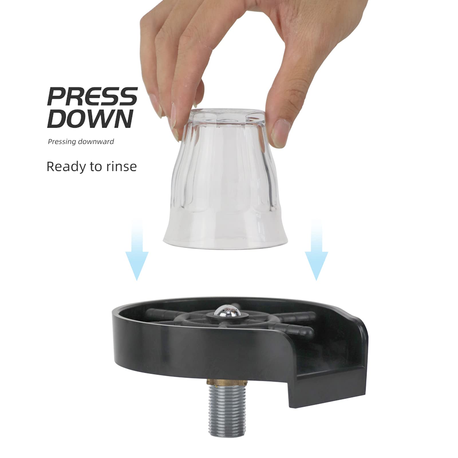 Enjuague de vidrio de barra, arandela de acero inoxidable para fregaderos de cocina, ideal para cafeterías y bares en casa, herramienta de limpieza eficaz para cristalería y tazas