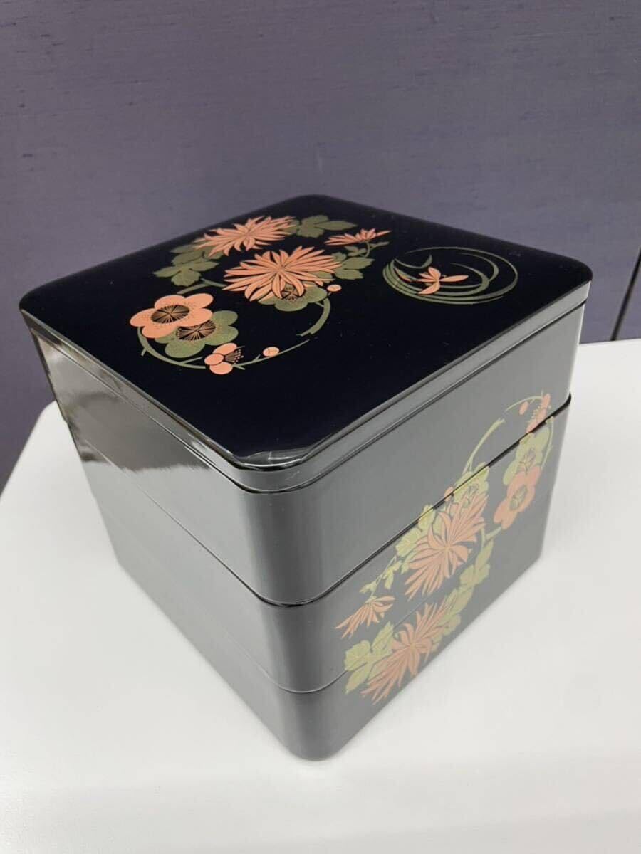 Amazon.co.jp: 漆器 三段重 漆塗 天然木 重箱 : ホーム＆キッチン