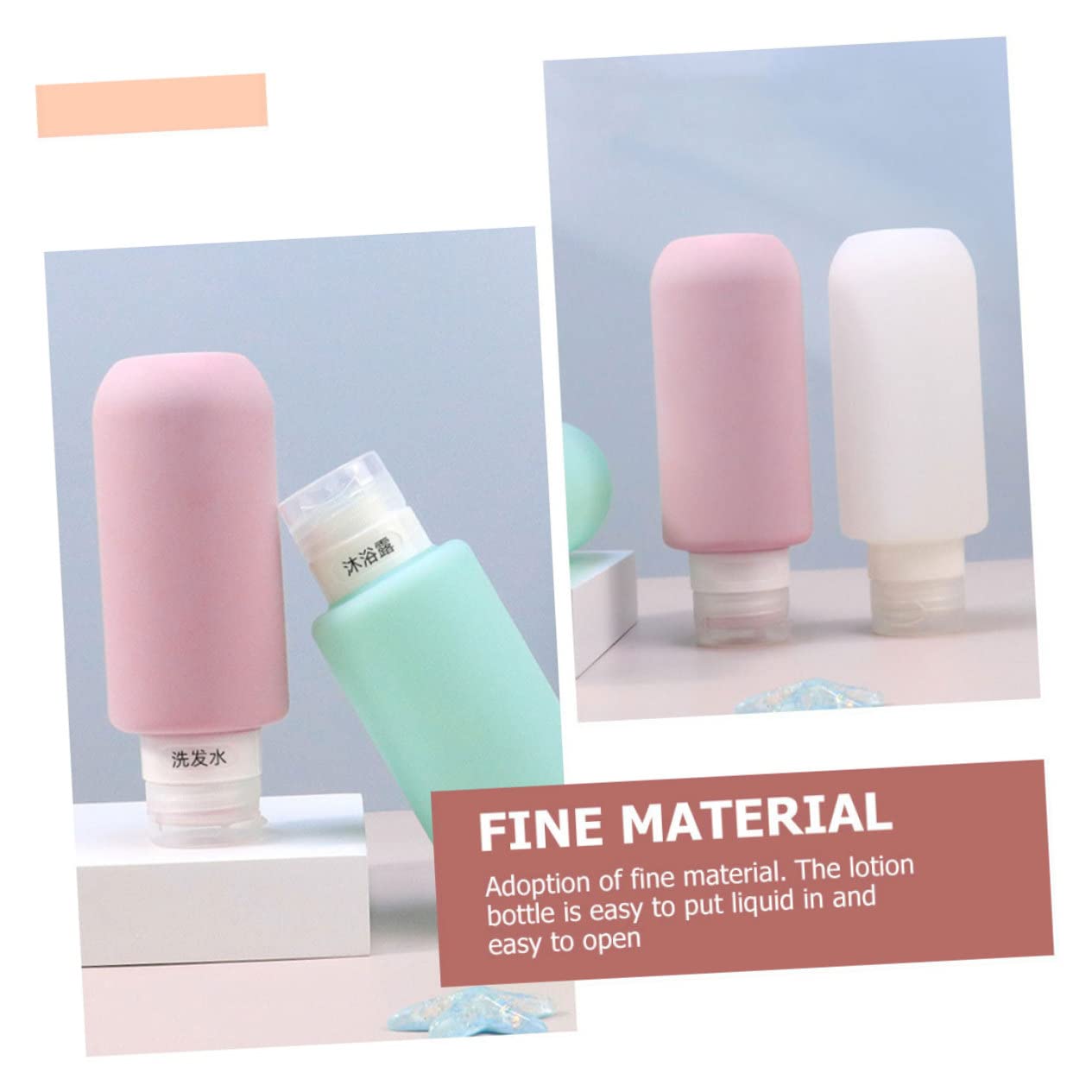 MAGICLULU 3 Set Di Flaconi Per Shampoo Da Viaggio in Silicone Flaconi Da Viaggio A Prova Di Perdite Contenitori Portatili Ricaricabili Per Cosmetici Flaconi Per Lozione 100 Ml 2 Pezzi * 3