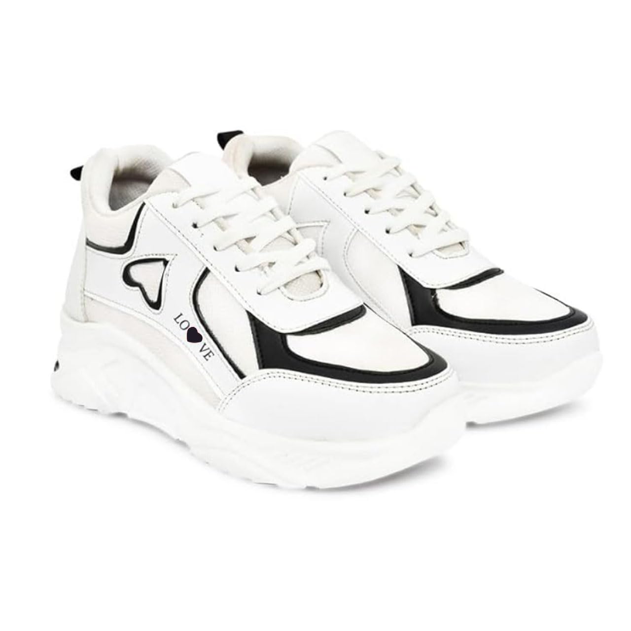 FOOTOX BE YOUR LABEL Shoes for Women | Running Shoes | Casual Shoes-FWCS-13 White-Black-05 (B0CD443J12) Amazon Price History, Amazon Price Tracker