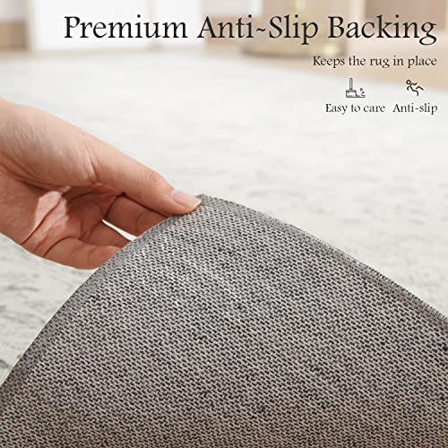 Amoami Vintage Area Rug-Rugs For Living Room 3X5 Washable Rug For Bedroom Decor-Neutral Rug For Dining Room Decoration #TOP4
