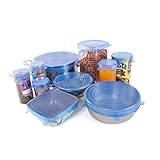 Kitchen + Home Silicone Stretch Lids - Set of 10 Silicone Food Saver Covers - BPA Free, Dishwasher, Microwave, Oven and Freezer Safe