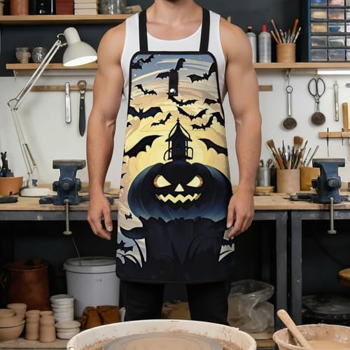 Delantal Halloween con Murciélagos Voladores para Hombre y Mujer miniatura 4