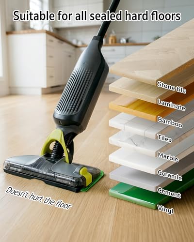 Image of Reusable mop Replacement Pads Compatible with Shark Vacmop VM252 VM250 VM200, Washable mop Refills for Hard Floor Cleaning (1 Dirt Chamber + 3 Replacement Filters + 4 Pads)