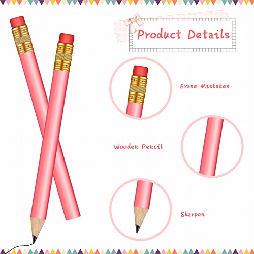 Outus 144 Pcs Mini Lápices de Golf HB con Borrador Rosa miniatura 3
