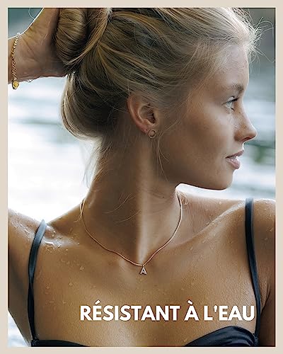Chaîne avec lettres argent femmes pendentif initiale acier