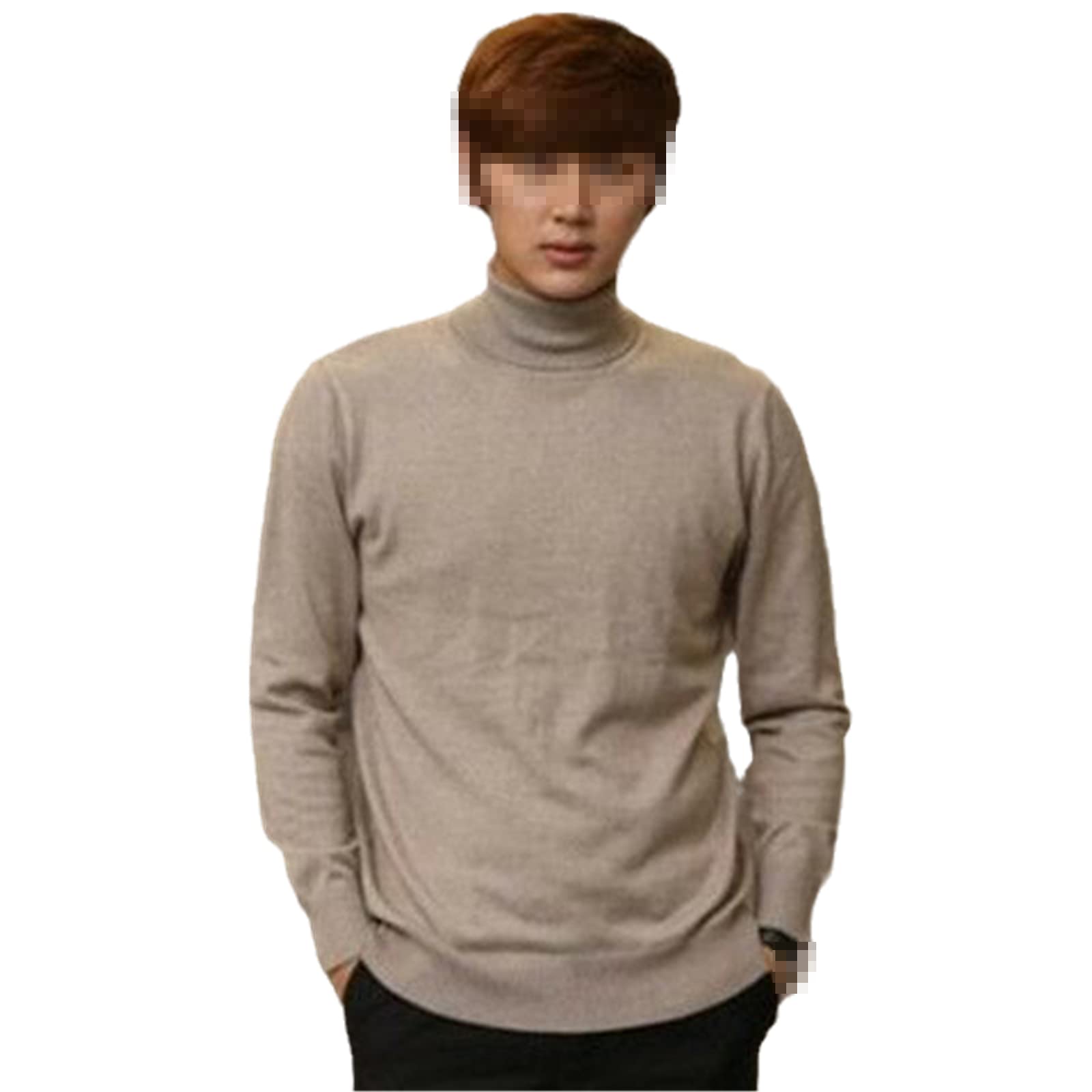 Vogrtcc Maglione Dolcevita Uomo Autunno Inverno Tinta unita Pullover Maglione Caldo, A, S