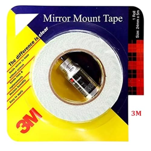 Image of 3M IA120170427 Mirror Mounting Tape, 24 mm x 5 m (1 Roll, white)