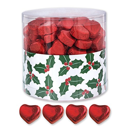 Günthart 150 Stück rote Schokoladen Herzen mit Nougatfüllung, Nougatcreme gefüllt,|...