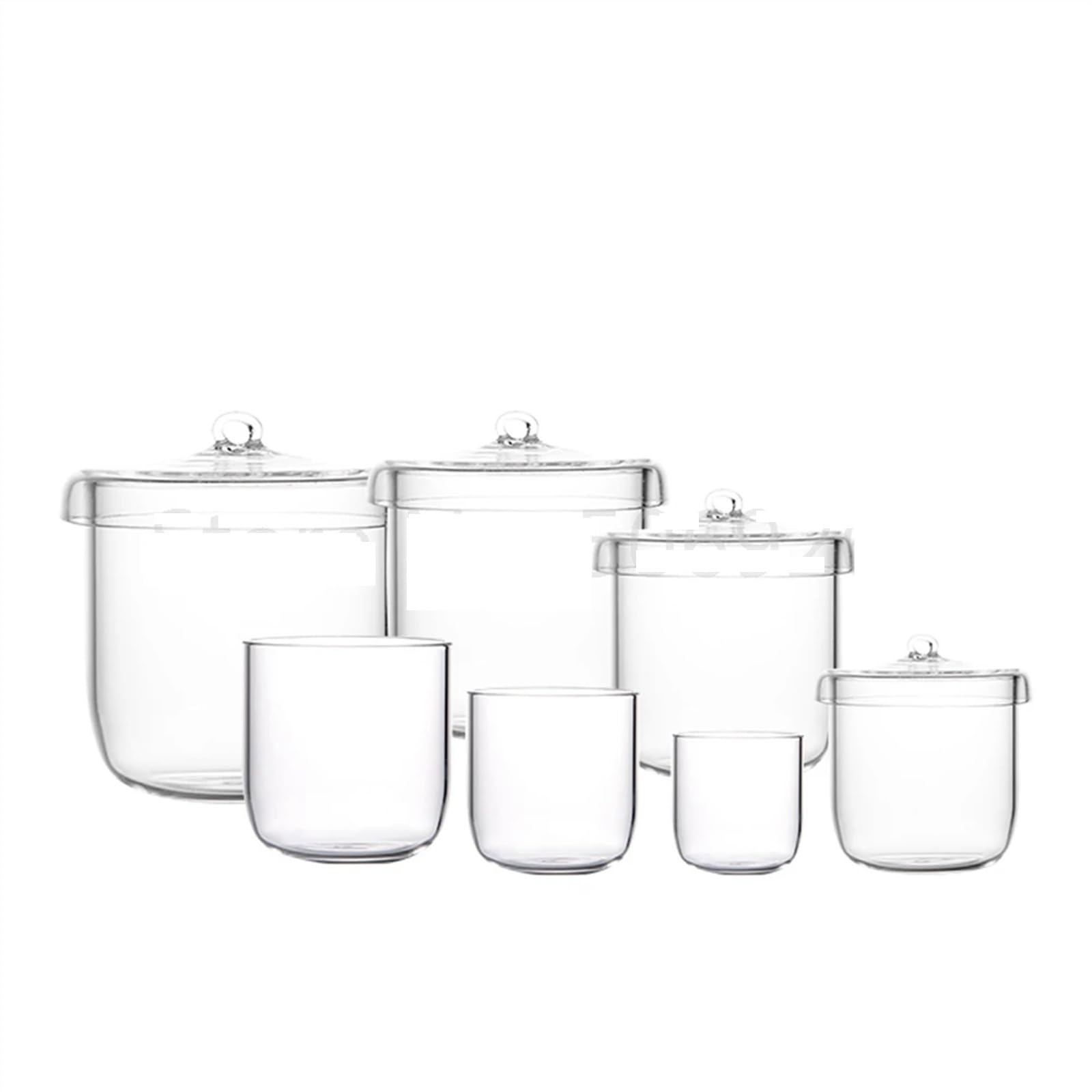 Erlenmeyerkolben aus Glas Messkolben, 1 stücke Tiegel Labor Quarzglas Tiegel mit Abdeckung 10-300ml(300ml)