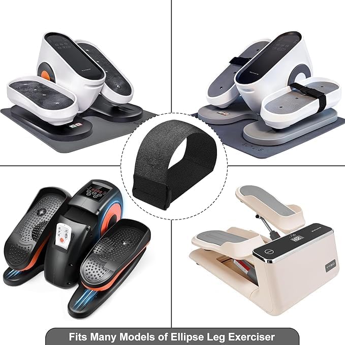 Image of Leg Exerciser Traction Straps, Under Desk Elliptical Pedal Band for Seniors, Secure & Stability for Electric Ellipse Equipment