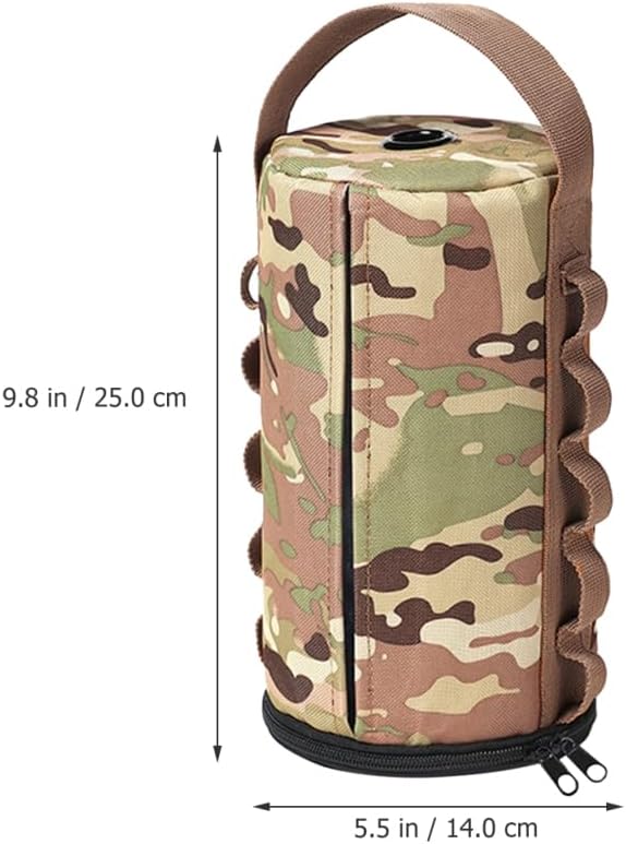 Portable Tissue Holder with Zipper Closure and Hanging Hooks for Outdoor Camping and Indoor Paper Towel Storage 9.84X5.51X5.51 Inch