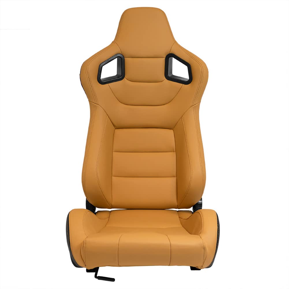 AutoStyle Siège baquet 'RK' - Beige Simili Cuir - Dossier réglable - incl. glissières