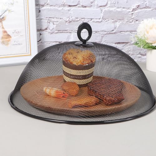 Cubierta metálica para alimentos de acero inoxidable: protector de malla negra duradero de 30 cm 8