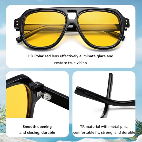 Dollger Retro Polarized Aviator Sunglasses for Men Women Fashion Classic Designer Sunglasses Shades4