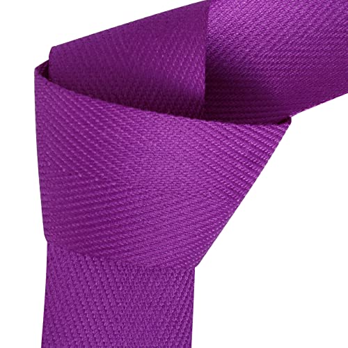 Joycrosso Herringbone Tape Twill Ribbon Soft Handle, Great for Gift Wrapping Craft Sewing 25mm x 22 Meters - Purple - Image 3