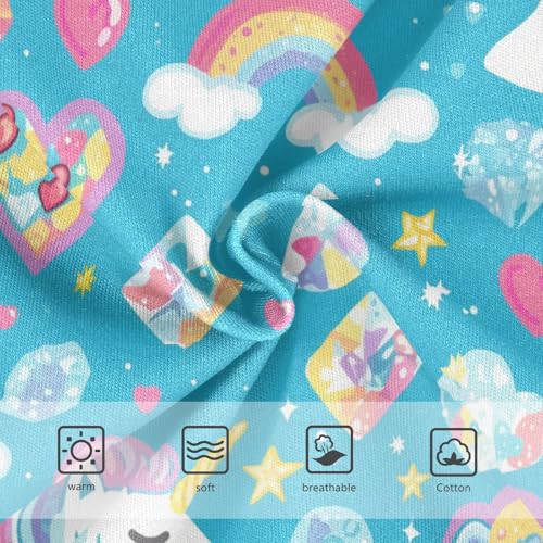 Wusikd Unicorns Head Hearts Girls' Underwear Cotton Diamonds Rainbows Girls Briefs Soft Toddler Underwear 2T3
