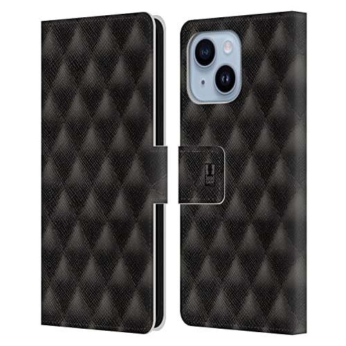 Étui Portefeuille en Cuir iPhone 14 Plus Head Case Designs Diamant Noir