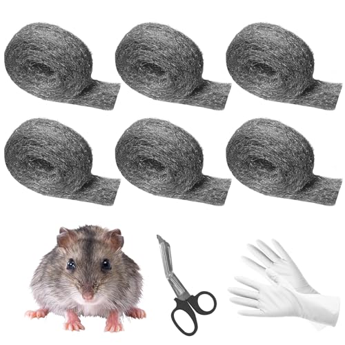 Cynrikah Steel Wool for Mice Control, 98.4ft Steel Wool 000 Garage Door Rodent Guard 1.97