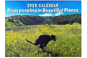 2025 Wall Calendar, Dogs Pooping Calendar 2025/2026, Pooping Dogs in Beautiful Places Funny Gag Gift