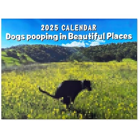 2025 Wall Calendar, Dogs Pooping Calendar 2025/2026, Pooping Dogs in Beautiful Places Funny Gag Gift