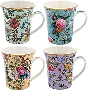 The Leonardo Collection LP94355 William Kilburn Mugs Set of 4, Ceramic, 7 milliliters