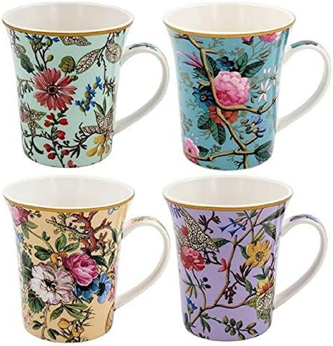 The Leonardo Collection LP94355 William Kilburn Mugs Set of 4, Ceramic, 7 milliliters
