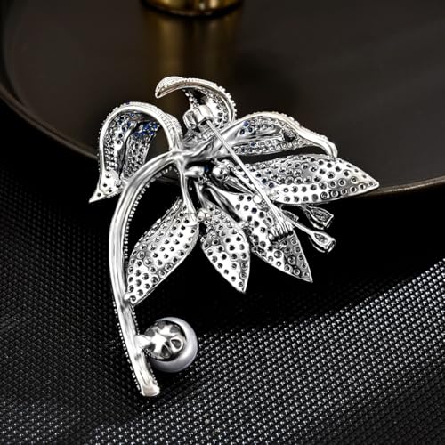 Image of Flower Brooch Pin Gold-Plated Enamel Brooch Lapel Pins Flower Jewelry for Women