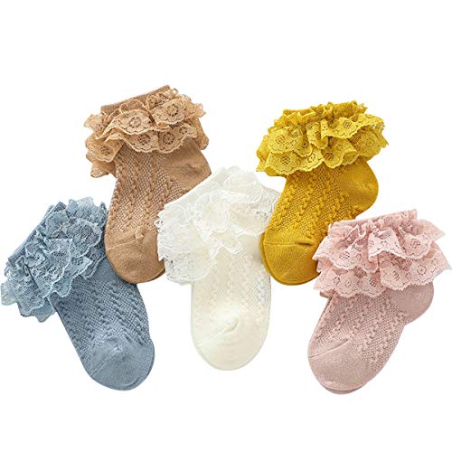 vanberfia Baby Toddler Girls Princess Cotton Frilly Socks Lace Ruffle