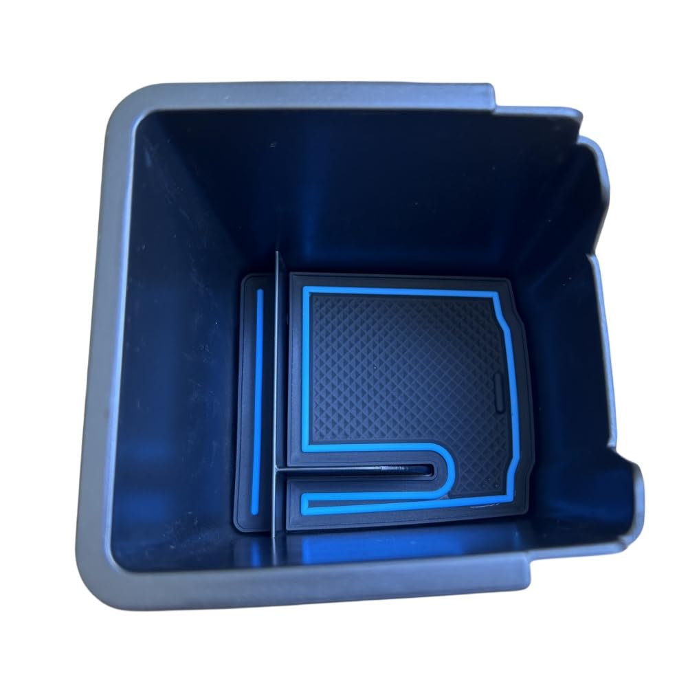 Compatibile con Renault Clio 5 | RS | E-Tech 2019-2024 2025 Console Centrale Scatola del Bracciolo, Organizer Vano Portaoggetti Auto Accessori con Tappetino Antiscivolo (Blu)