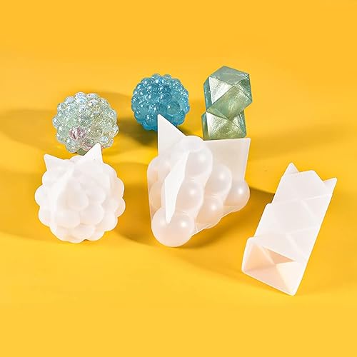 Miniatura 6 de Cjeuxnr 10 moldes de vela cilíndrica, molde de arte para manualidades, molde de vela de resina de silicona 3D, moldes de silicona para hacer velas