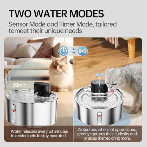 Fuente automática recargable para mascotas acero inoxidable miniatura 5
