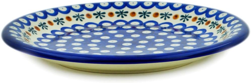 Polmedia Polish Pottery Lunch Plate - Mosquito Pattern Handmade in Boleslawiec Poland by Ceramika Bona + Certificate of Authenticity