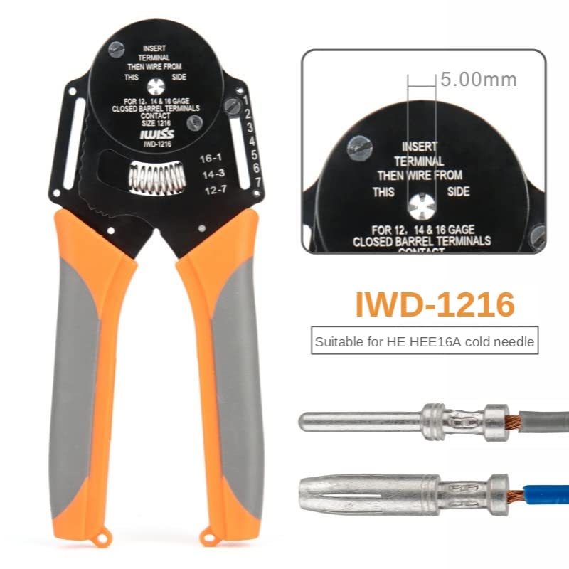 IWD-1216 narzędzia do zaciskania pinów lotniczych mini szczypce zaciskowe do złączy bolcowych 12-16AWG