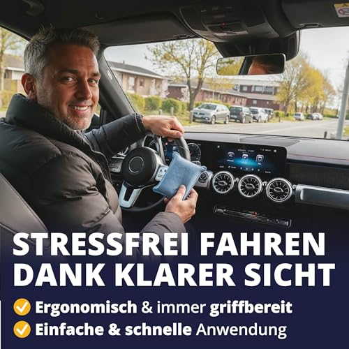 LICARGO Mikrofaser Scheibenschwamm Auto [2in1] – Beschlagene Autoscheiben innen in Sekunden frei, streifenfrei & fusselfrei – Autoschwamm Zubehör, Antibeschlag Schwamm Auto