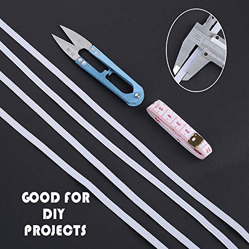 image for Bingcute Elastic Bands for Sewing,1/4 Inch Elastic Cord 70-Yards Braid