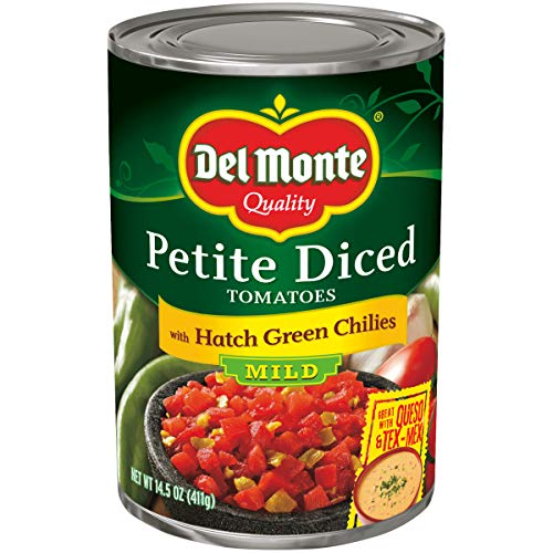 Del Monte Petite Diced Tomatoes with Hatch Green Chilies, 14.5-Ounce (Pack of 12)